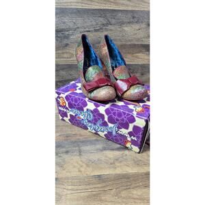 Irregular Choice Ozzy Green/Red Chunky Heel 3801-02K USA 10 EUR 41 Pre Owned